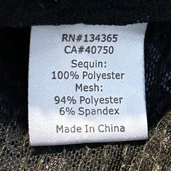 Timeless Naeem Khan Blouse Sequin Scoop Neck Short Sleeve Size Large - Picture 5 of 6